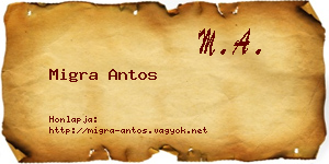 Migra Antos névjegykártya
